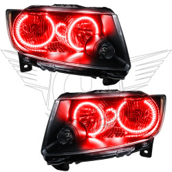 Oracle 7070-003 Pre-Assembled Halo Headlights Non-HID Red for 11-13 Jeep Grand Cherokee