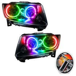 Oracle 7070-330 Pre-Assembled Halo Headlights Non-HID ColorSHIFT with RF Controller for 11-13 Jeep Grand Cherokee