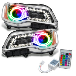 Oracle 7728-504 Pre-Assembled Halo Headlights Chrome Non-HID ColorSHIFT with Simple Controller for 11-14 Chrysler 300C