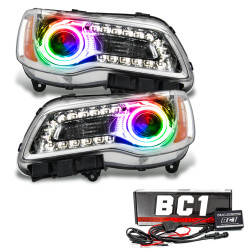 Oracle 7728-335 Pre-Assembled Halo Headlights Chrome Non-HID ColorSHIFT with BC1 Controller for 11-14 Chrysler 300C