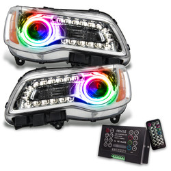 Oracle 7728-333 Pre-Assembled Halo Headlights Chrome Non-HID ColorSHIFT with 2.0 Controller for 11-14 Chrysler 300C