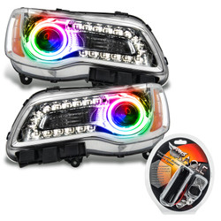 Oracle 7728-330 Pre-Assembled Halo Headlights Chrome Non-HID ColorSHIFT with RF Controller for 11-14 Chrysler 300C