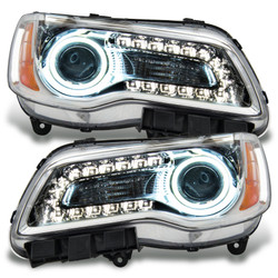 Oracle 7728-001 Pre-Assembled Halo Headlights Chrome Non-HID White for 11-14 Chrysler 300C