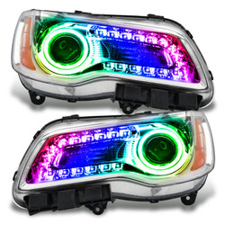 Oracle 7730-334 Pre-Assembled Halo Headlights Chrome Non-HID ColorSHIFT DRL for 11-14 Chrysler 300C