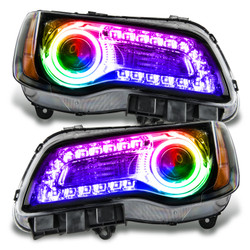 Oracle 7731-334 Pre-Assembled Headlights Black Non-HID ColorSHIFT DRL for 11-14 Chrysler 300C