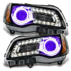 Oracle 7729-007 Pre-Assembled Halo Headlights Black Non-HID UV/Purple for 11-14 Chrysler 300C