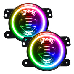 Oracle 5846-332 High Performance 20W LED Halo Fog Lights Dynamic ColorSHIFT for 10-24 Jeep Wrangler JK, JL & Gladiator JT