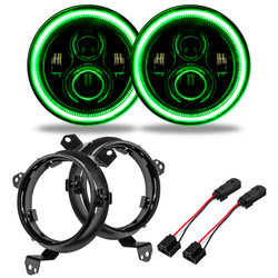 Oracle 5769J-004 7" High Powered LED Halo Headlights Green for 18-24 Jeep Wrangler JL & Gladiator JT