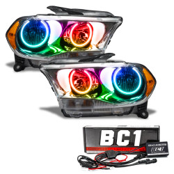 Oracle 7101-335 Pre-Assembled Halo Headlights Chrome Non-HID ColorSHIFT with BC1 Controller for 11-13 Durango