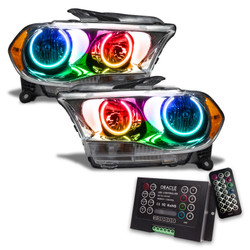 Oracle 7101-333 Pre-Assembled Halo Headlights Chrome Non-HID ColorSHIFT with 2.0 Controller for 11-13 Durango