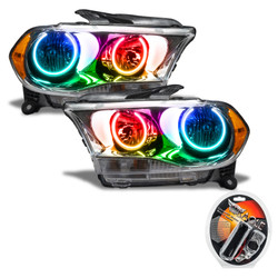 Oracle 7101-330 Pre-Assembled Halo Headlights Chrome Non-HID ColorSHIFT with RF Controller for 11-13 Durango