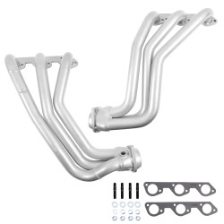 BBK Performance 41500 1-5/8" Long Tube Exhaust Headers Silver Ceramic for 07-11 Jeep Wrangler JK 3.8L