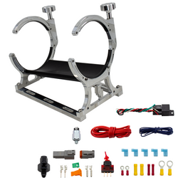 Nitrous Outlet 00-32014-4 Billet Heated Bottle Bracket with -4AN Manifold & Accessories for 10lb/15lb Bottles