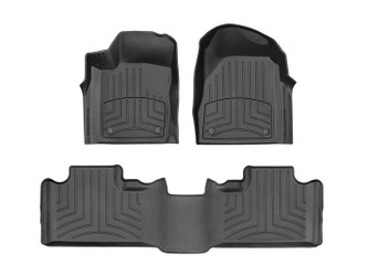 WeatherTech 449301IM-443242IM Front & Rear FloorLiners HP Black for 16-23 Durango with 2nd Row Bench Seat