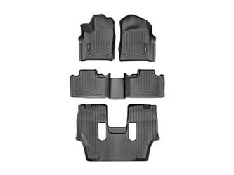 WeatherTech 449301-44324-4-5 Front, Rear & 3rd Row FloorLiners Black for 16-23 Durango with 2nd Row Bucket Seats