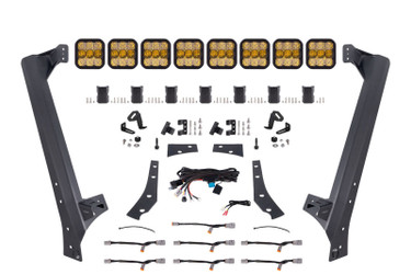 Diode Dynamics DD7267 SS5 Pro CrossLink Windshield Lightbar Kit Yellow Combo for 07-18 Jeep Wrangler JK