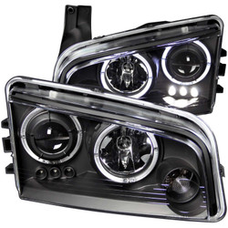 ANZO USA 121381 Projector Halo Headlights Black for 06-10 Charger