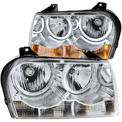 ANZO USA 121137 Crystal Halo Headlights Chrome RX Halo for 05-10 Chrysler 300