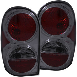 ANZO USA 221195 Tail Lights Chrome Smoke Lens for 02-07 Jeep Liberty KJ