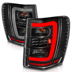 ANZO USA 311394 LED C Bar Tail Lights Black Clear Lens for 99-04 Jeep Grand Cherokee WJ