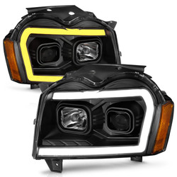 ANZO USA 111543 Projector Switchback Plank Style Headlights Black for 05-07 Jeep Grand Cherokee WK