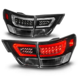 ANZO USA 311439 LED Light Bar Tail Lights Black Clear Lens for 11-13 Jeep Grand Cherokee