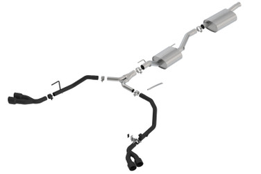 BORLA 140814CB Cat-Back Exhaust System Touring Black Tips for 20-24 Jeep Gladiator JT 3.6L