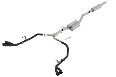 BORLA 140815CB Cat-Back Exhaust System S-Type Black Tips for 20-24 Jeep Gladiator JT 3.6L