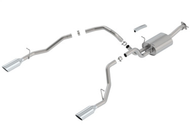 BORLA 140758 Cat-Back Exhaust Touring Chrome Tips for 19-24 RAM 1500 5.7L VVT HEMI