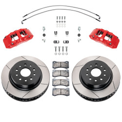 Wilwood 140-17275-R AERO6-DM Direct Mount Front Brake Kit 13.38" Slotted Rotors Red Calipers for 18-24 Jeep Wrangler JL & 20-24 Gladiator JT