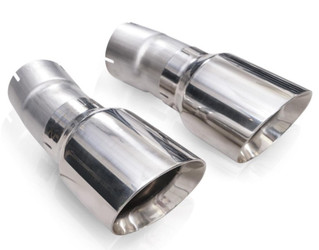 Stainless Works JPGC57TIPS 4" Double Wall Slash-Cut Polished Tip Kit for 11-21 Jeep Grand Cherokee 5.7L VVT HEMI