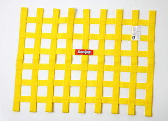 DISCONTINUED RaceQuip 725035RQP Ribbon Style Race Car Window Net SFI 27.1 Yellow 18" H x 24" W
