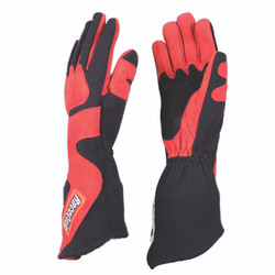 RaceQuip 358107RQP 358 Series Two-Layer Nomex Long Gauntlet Race Gloves Red 2XL