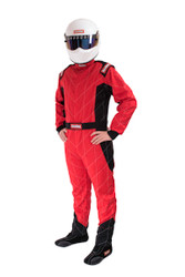 RaceQuip 130917RQP One-Piece Single-Layer Fire Suit Chevron Red 2XL
