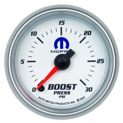 AutoMeter Mopar Stepper Motor 0-30psi Boost Gauge (White) - 880034