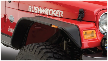 Bushwacker 10055-07 Flat Fender Flares Front for 97-06 Jeep Wrangler TJ & Unlimited