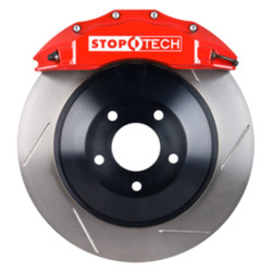 StopTech 82.241.6100.71 Touring Big Brake Kit Red 6 Piston Calipers 1-Piece Slotted Rotors Front for 05-10 Challenger, Charger, Magnum & 300 V6 RWD