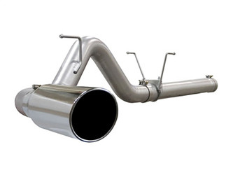aFe Power 49-42006 Large Bore-HD 4" 409 Stainless Steel DPF-Back Exhaust System 6" Polished Tip for 07.5-12 Dodge & RAM 2500/3500 6.7L Cummins