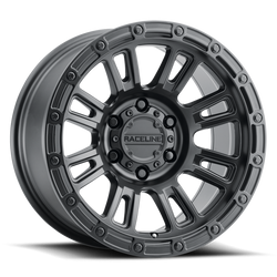 Raceline 956B-78550-00 956B Compass Satin Black 17x8.5 5x5 4.75" Backspace Wheel for 07-25 Jeep Wrangler JK, JL & Gladiator JT