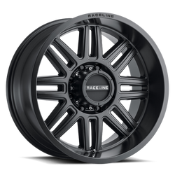 Raceline 948B-78550-00 948B Split Satin Black 17x8.5 5x5 4.75" Backspace Wheel for 07-25 Jeep Wrangler JK, JL & Gladiator JT