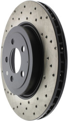 StopTech 128.63061R Ultra-Premium Sport Cross-Drilled Right Front 345mm Disc Brake Rotor for 05-23 Challenger, Charger, Magnum, 300 2.7/3.5/3.6L AWD & 5.7L HEMI