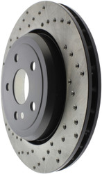 StopTech 128.58009R Ultra-Premium Sport Cross-Drilled Right Rear 350mm Disc Brake Rotor for 12-21 Jeep Grand Cherokee SRT8 6.4L, Trackhawk, 18-24 Durango SRT 392, 2021 & 23-25 SRT Hellcat 6.2L HEMI