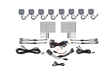 Diode Dynamics DD7744C Stage Series RGBW Rock Light Installer Kit 8-Pack with Controller
