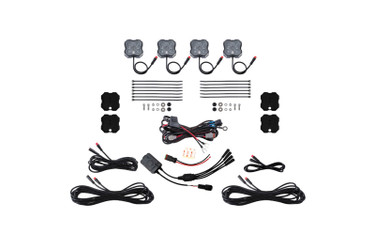 Diode Dynamics DD7741C Stage Series RGBW Rock Light Installer Kit 4-Pack with Controller Magnet Mount