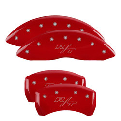 MGP 12181SRTRRD Single Piston Caliper Covers Red with RT Vintage Logo for 11-23 Challenger & Charger R/T 5.7L HEMI