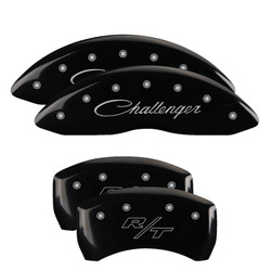MGP 12162SCLRBK Dual Piston Caliper Covers Black with Logo for 11-23 Challenger R/T 5.7L HEMI