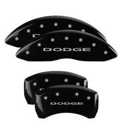 MGP 12162SDD4BK Dual Piston Caliper Covers Black with Dodge Logo for 11-23 Challenger, Charger 3.6L & 5.7L HEMI