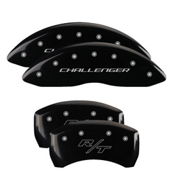 MGP 12162SCBRBK Dual Piston Caliper Covers Black with Block Logo for 11-23 Challenger R/T 5.7L HEMI