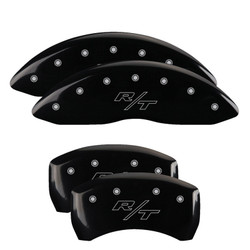 MGP 12162SRTRBK Dual Piston Caliper Covers Black with RT Vintage Logo for 11-23 Challenger & Charger R/T 5.7L HEMI