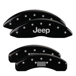 MGP 42020SJPLBK Caliper Covers Black with Jeep/Grill Logo for 11-21 Jeep Grand Cherokee 3.6L & 5.7L HEMI